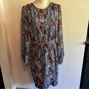 Walter baker dress Willam morris style print sz XL blue, rust new with tag